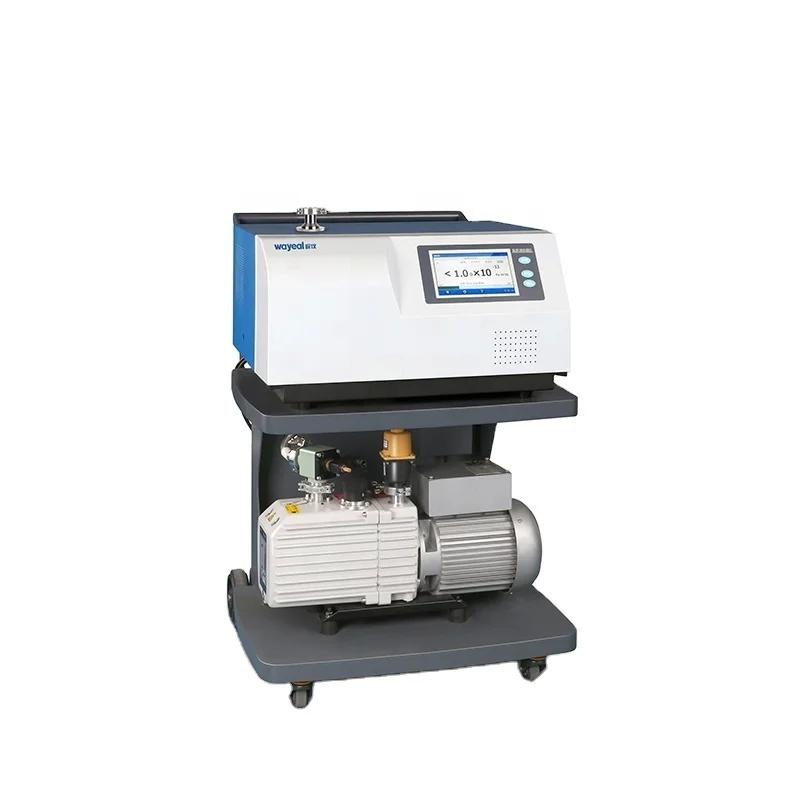 Detector de fugas de hélio de 1500 Pa com tempo de resposta, fonte de íons dupla e interface multilingue